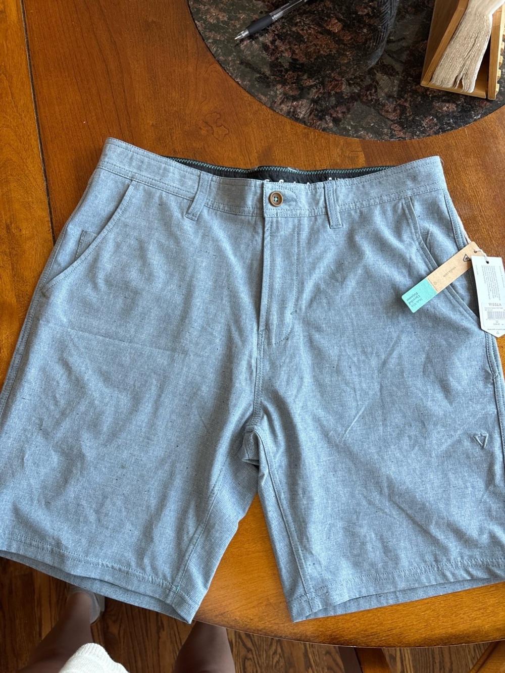 Men's Light Blue Grey Casual Shorts